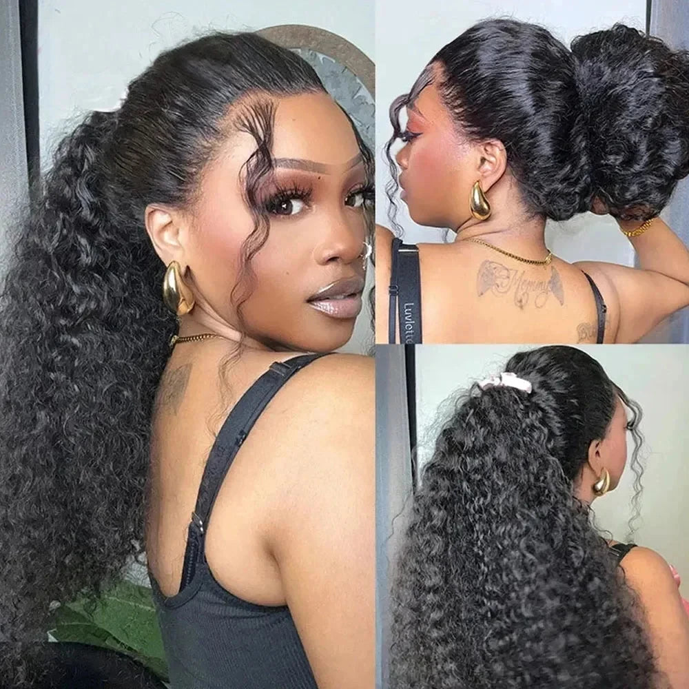 Invisi Strap 360 Lace Frontal Wigs Human Hair Wigs Preplucked Deep Curly Glueless Wig Human Hair Pre Cut 360 Full Lace Wig