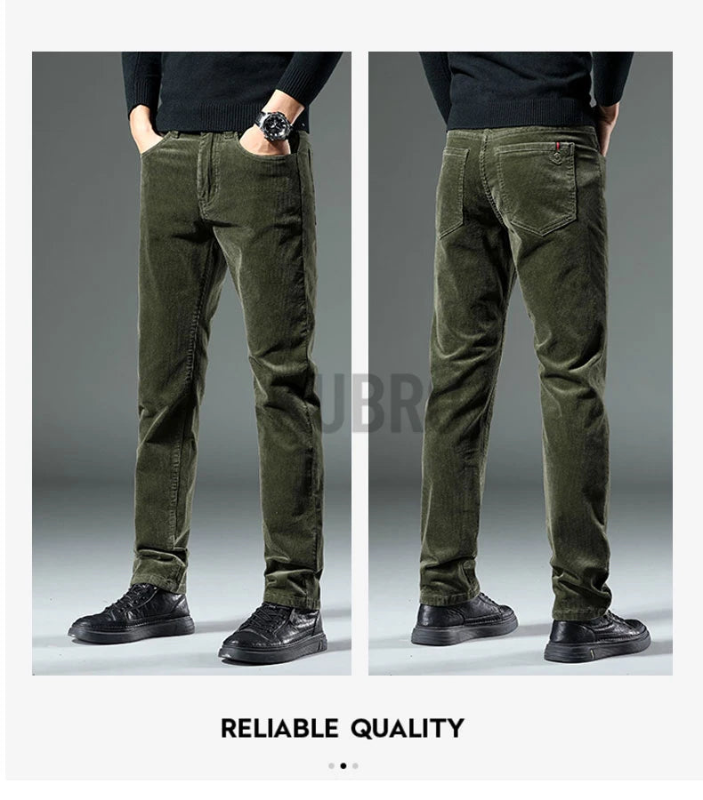 KUBRO England Style Casual Wide Leg Pants Men 2023 Spring Summer New Business Fashion Comfortable Jeans High Quality Trousers