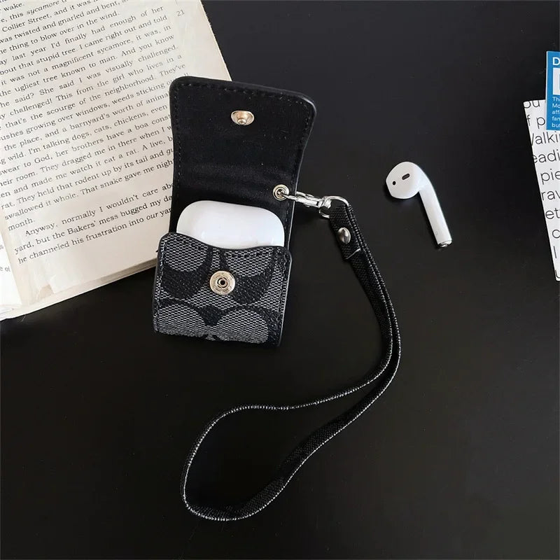 Printed leather Earphone case suitable for Apple Airpods 1 2 3 Pro 2 2rd generation wireless Bluetooth headphone protective case