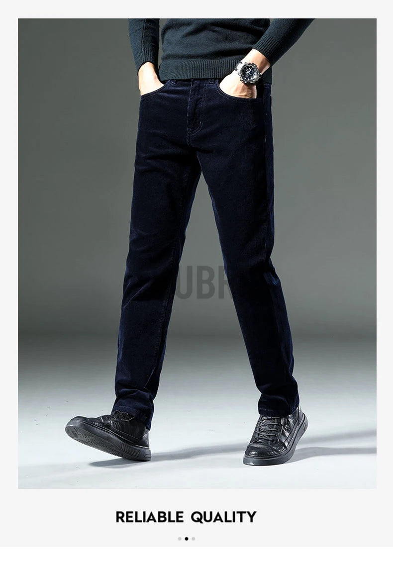 KUBRO England Style Casual Wide Leg Pants Men 2023 Spring Summer New Business Fashion Comfortable Jeans High Quality Trousers