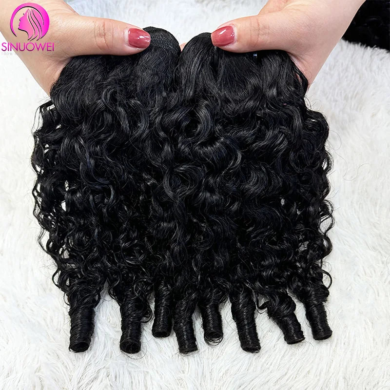 12A Vietnames Curly Hair Extensions Double Drawn Bundles 100% Natural Curly Human Remy Hair Bundles For Women