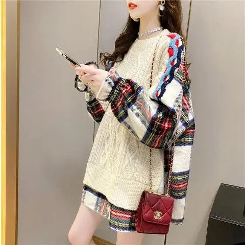 Autumn and Winter 2024 New Pullover Sweater Women's Korean Version Loose Large Fried Dough Twists Knitwear Womenwinter Clothes W